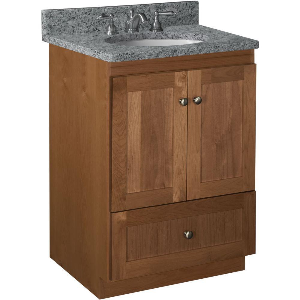 Shaker 42 in. W x 21 in. D x 34.5 in. H Vanity Cabinet Only in Natural Alder - Super Arbor