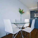 29 in. Clear Round Glass Table Top, 1/4 in. Thickness Tempered Flat Edge Polished - Super Arbor