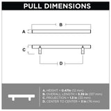 3 in. (76 mm) Flat Black Bar Drawer Pull (6-Pack) - Super Arbor