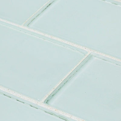 Jeffrey Court Morning Mist Blue 3 in. x 6 in. Glossy Glass Wall Tile (1 sq. ft./ pack) - Super Arbor