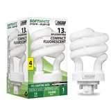13-Watt Equivalent CFLNI Spiral 4-Pin G24Q-1 Base Soft White (2700K) Compact Fluorescent CFL Light Bulb (50-Pack)