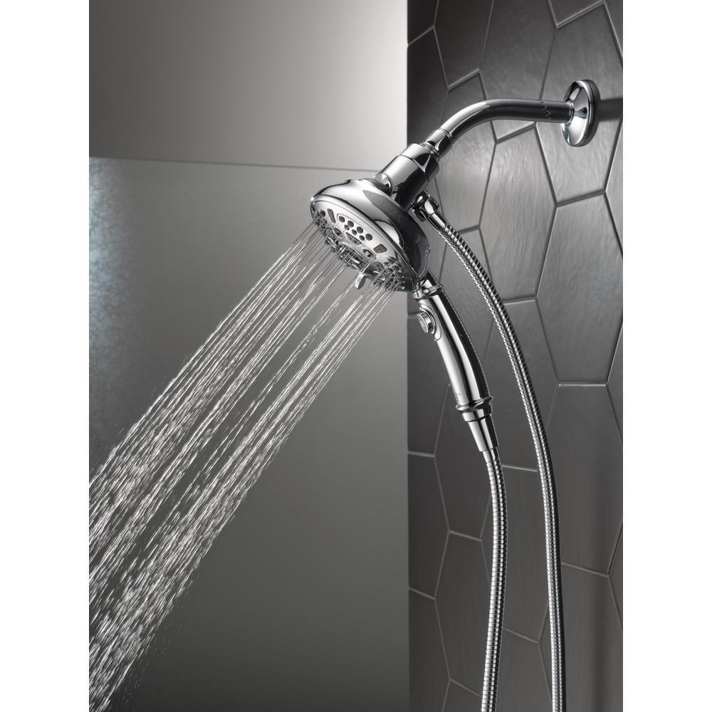 SureDock 7-Spray 5 in. Single Wall Mount Handheld H2Okinetic Shower Head in Chrome - Super Arbor