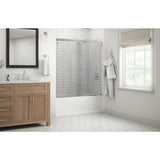 Simplicity 60 x 59-1/4 in. Frameless Mod Soft-Close Sliding Bathtub Door in Chrome with 1/4 in. (6mm) Clear Glass - Super Arbor