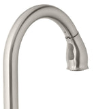 Contemporary Single-Handle Pull-Down Sprayer Kitchen Faucet with Soap Dispenser in Stainless Steel - Super Arbor