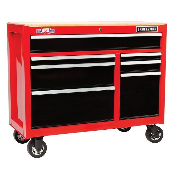 CRAFTSMAN 2000 Series 41-in W x 35-in H 7-Drawer Steel Rolling Tool Cabinet (Red)