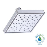 1-Spray 6 in. Single Wall Mount LED Lighted Fixed Rain Shower Head in Chrome - Super Arbor