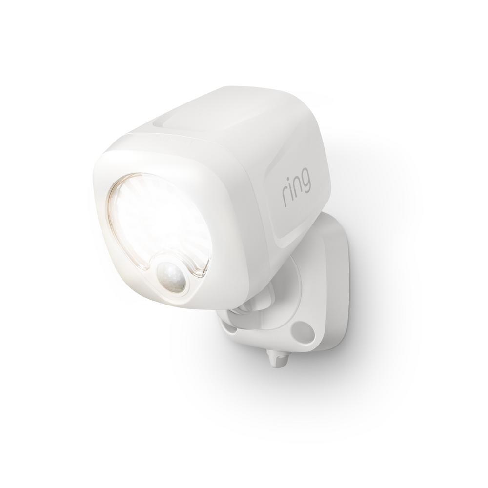 White Smart Lighting Motion Activated Outdoor Integrated LED Spot Light Battery 2-Pack with Smart Lighting Bridge White - Super Arbor