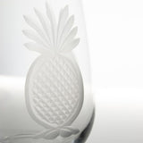 Pineapple 17 oz. Clear Stemless Wine Glass (Set of 4)