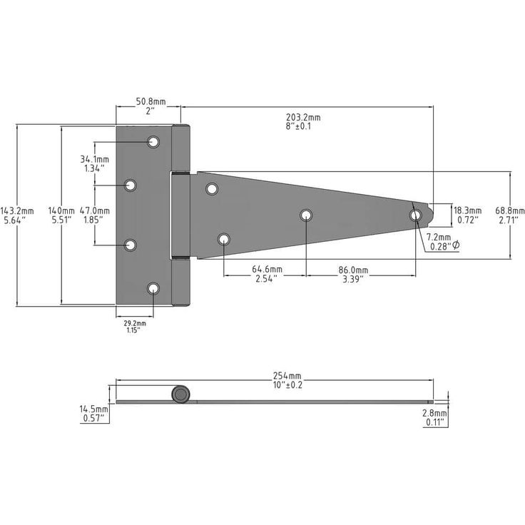 Everbilt 8 in. Zinc-Plated Gate Tee Hinge