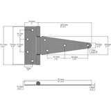 Everbilt 8 in. Zinc-Plated Gate Tee Hinge