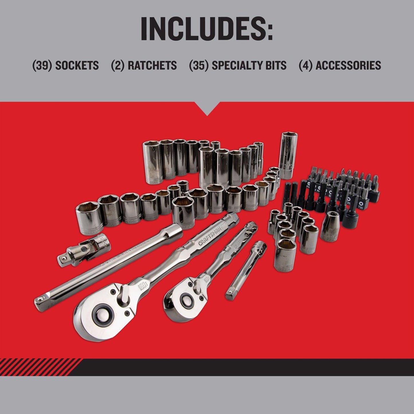 Craftsman OVERDRIVE 80 pc Mechanic's Tool Set - Metric/SAE 6 Point