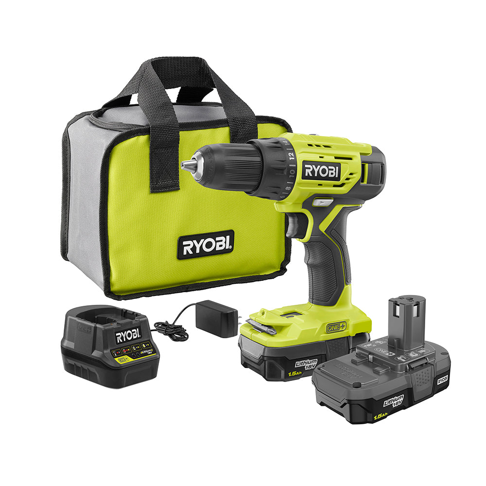 18-Volt Cordless 2-Speed 1/2 in. Compact Drill/Driver Kit with 2 Batteries, Charger, and Bag