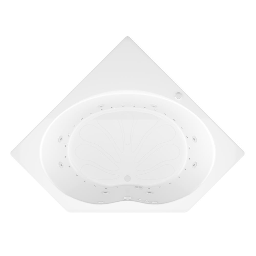 Carnelian 5 ft. Center Drain Whirlpool and Air Bath Tub in White - Super Arbor