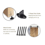 6.6 ft./79 in. Black Sliding Barn Door Track and Hardware Kit with Bigwheel J Shape Hanger for Single Door - Super Arbor