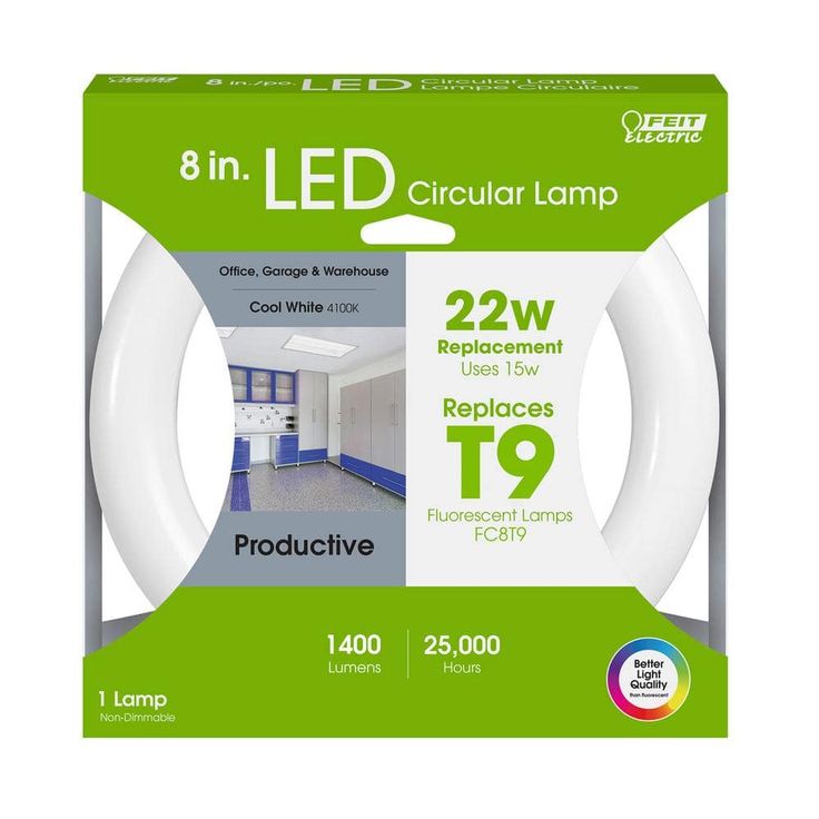 Feit Electric 8 in. 15-Watt (22-Watt Equivalent) T9 Cool White 4100K G10Q Circline LED Light Bulb (4-Pack)