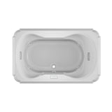MARINEO 66 in. x 42 in. Acrylic Rectangular Drop-in Center Drain Whirlpool Bathtub Chroma in White - Super Arbor
