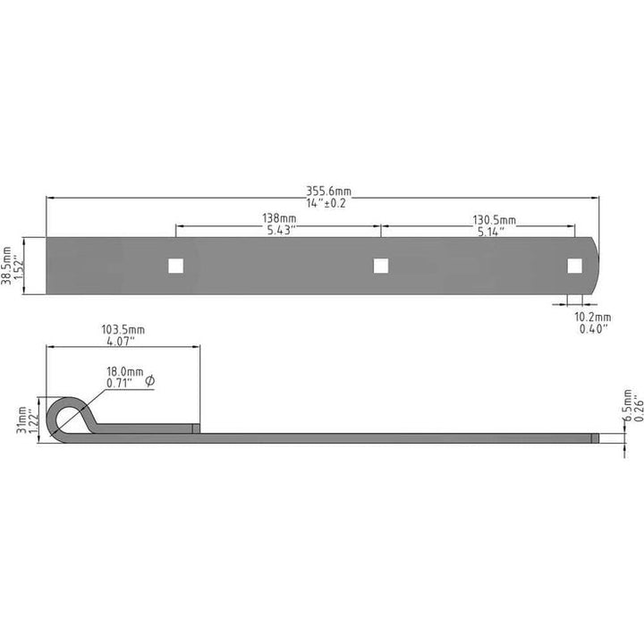 Everbilt 14 in. Zinc Plated Hinge Strap