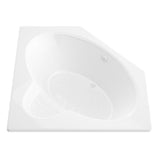 Malachite 5 ft. Acrylic Center Drain Corner Drop-in Non-Whirlpool Bathtub in White - Super Arbor