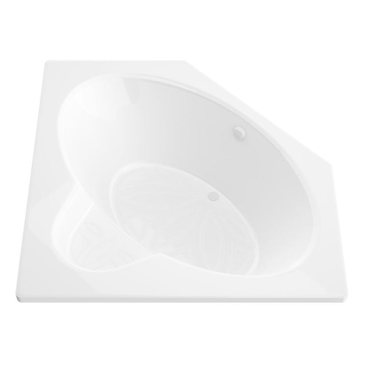 Malachite 5 ft. Acrylic Center Drain Corner Drop-in Non-Whirlpool Bathtub in White - Super Arbor