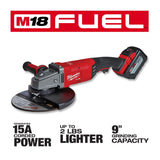 M18 FUEL 18-Volt Lithium-Ion Brushless Cordless 7/9 in. Grinder Kit W/ (2) 12.0Ah Batteries, Bag & Rapid Charger - Super Arbor