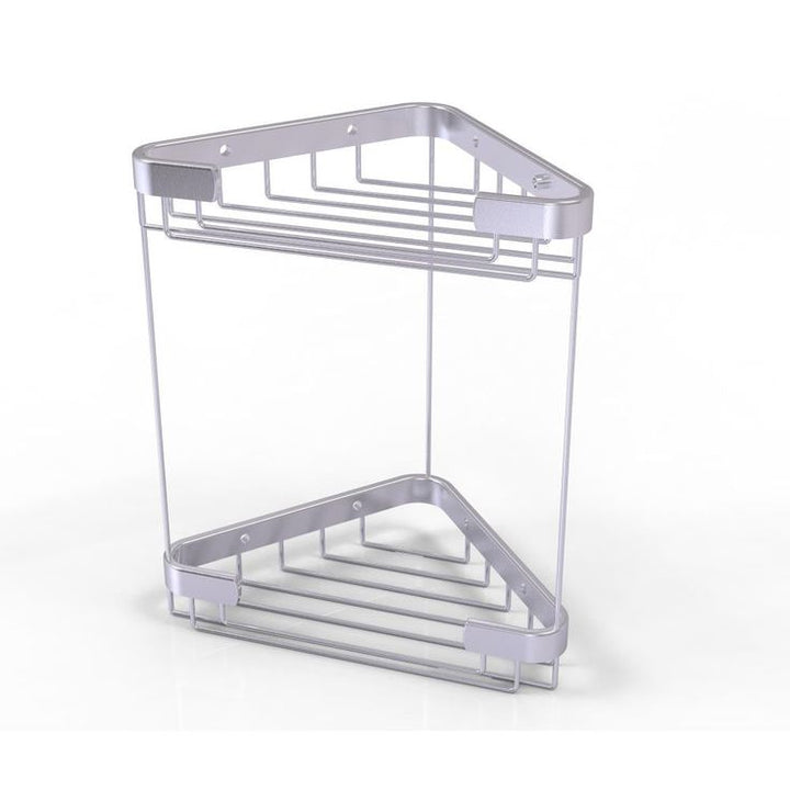 Allied Brass 1.7-in H Screw Mount Solid Brass Satin Chrome Hanging Shower Caddy