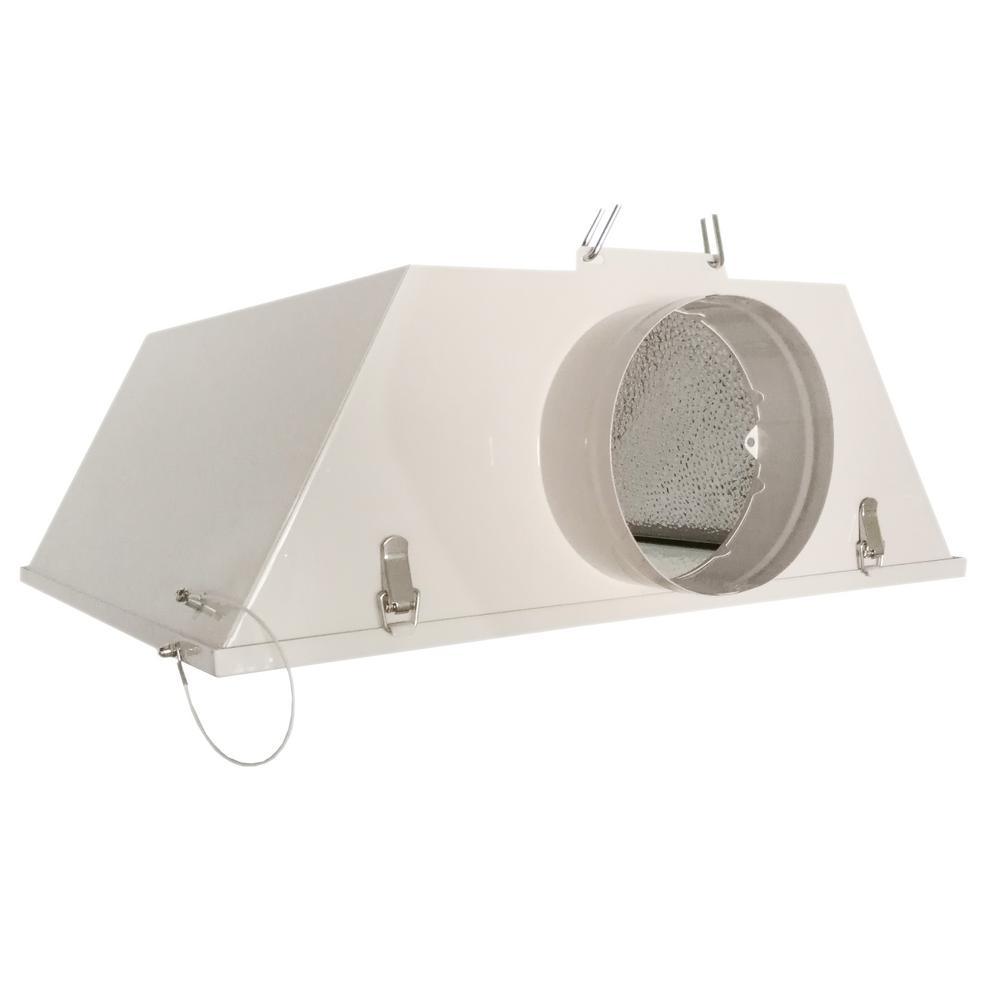 Large Air Cooled with 6 in. Duct and Glass Panel Grow Light Reflector for up to 1000-Watt - Super Arbor