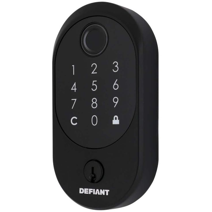 Defiant Hubspace Matte Black Round Biometric Fingerprint Electronic Touchpad Deadbolt