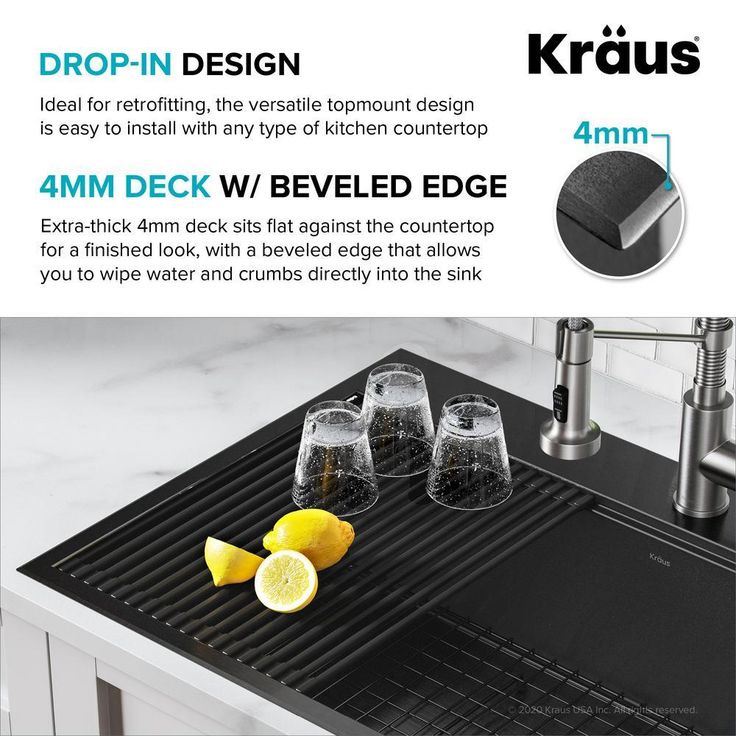 Kore Gunmetal 16-Gauge Stainless Steel PVD 33 in. Single Bowl Drop-In Workstation Kitchen Sink with Accessories