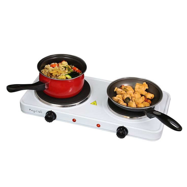 Portable 2-Burner 7.25 in. Sleek White Hot Plate with Temperature Control