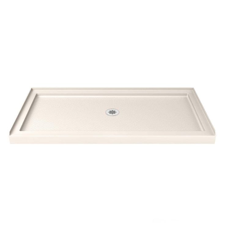 SlimLine 34 in. D x 60 in. W Single Threshold Shower Base in White