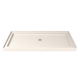 SlimLine 34 in. D x 60 in. W Single Threshold Shower Base in White