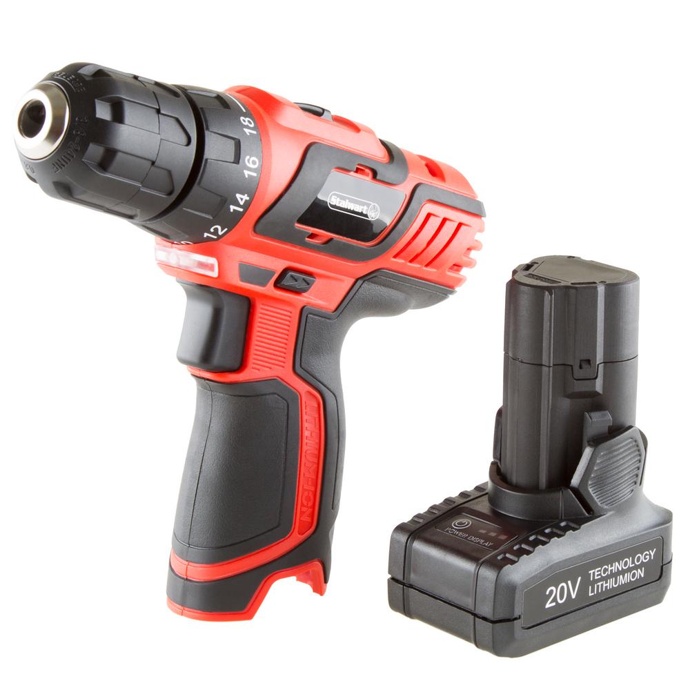 20-Volt Lithium Ion 3/8 in. Cordless Drill Set - Super Arbor