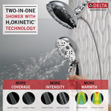 In2ition Two-in-One 5-Spray 6.9 in. Dual Wall Mount Fixed and Handheld H2Okinetic Shower Head in Chrome - Super Arbor
