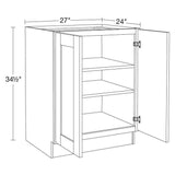 Home Decorators Collection Washington Veiled Gray Plywood Shaker Assembled Base Kitchen Cabinet FH Soft Close 27 in W x 24 in D x 34.5 in H