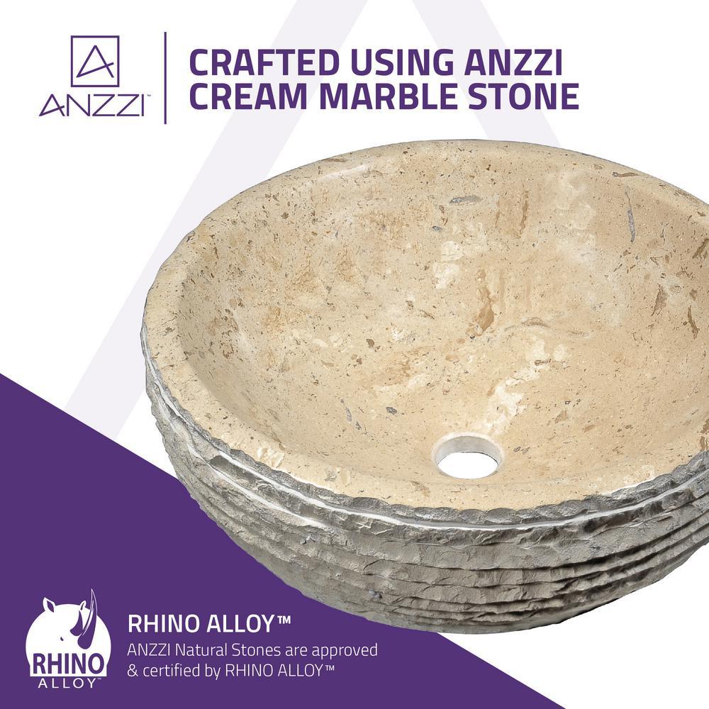 Desert Basin Vessel Sink in Classic Cream Marble - Super Arbor