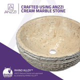 Desert Basin Vessel Sink in Classic Cream Marble - Super Arbor