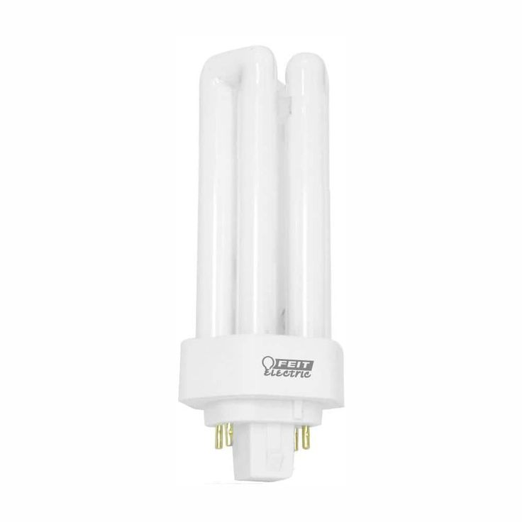 18-Watt Equivalent PL CFLNI Triple Tube 4-Pin Plug-in GX24Q-2 Compact Fluorescent CFL Light Bulb, Cool White (50-Pack)