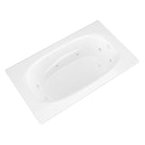 Tiger's Eye 6 ft. Rectangular Drop-in Whirlpool Bathtub in White - Super Arbor