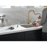 Delta Trinsic Touch2O Champagne Bronze 1-Handle Deck-Mount Pull-Down Touch Kitchen Faucet