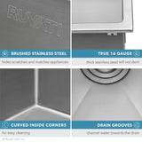 Drop-In Stainless Steel 33 in. Topmount Tight Radius 16-Gauge Kitchen Sink Single Bowl