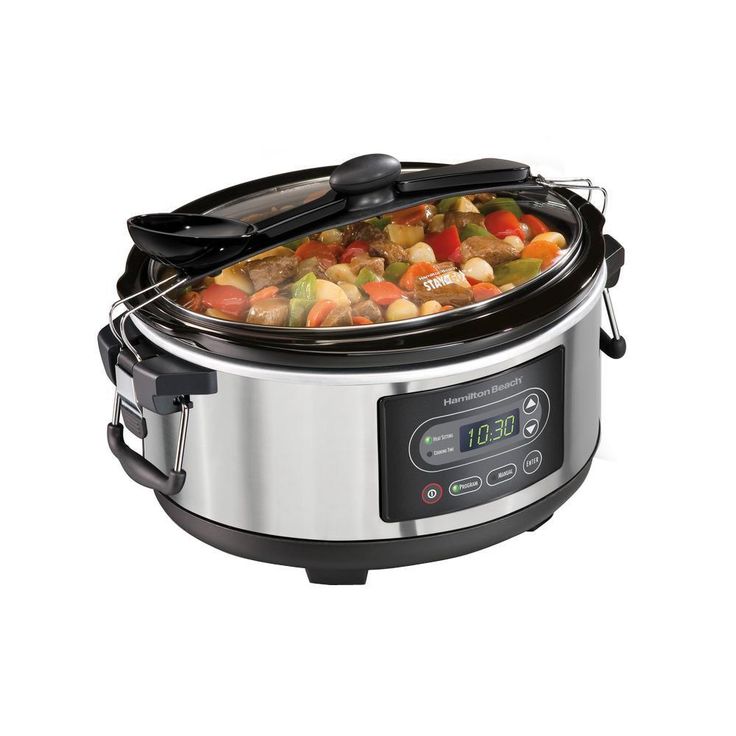 Stay or Go 5 Qt. Stainless Steel Slow Cooker with Temperature Controls