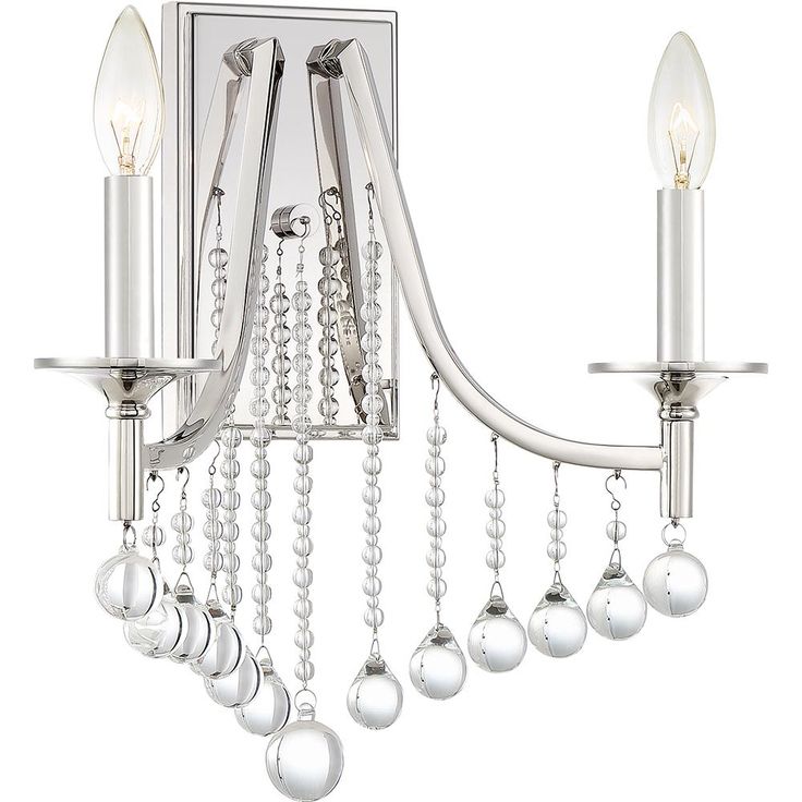 Queenship 2-Light Polished Nickel Wall Sconce