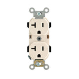 20 Amp Industrial Grade Heavy Duty Self Grounding Duplex Outlet, Ivory - Super Arbor