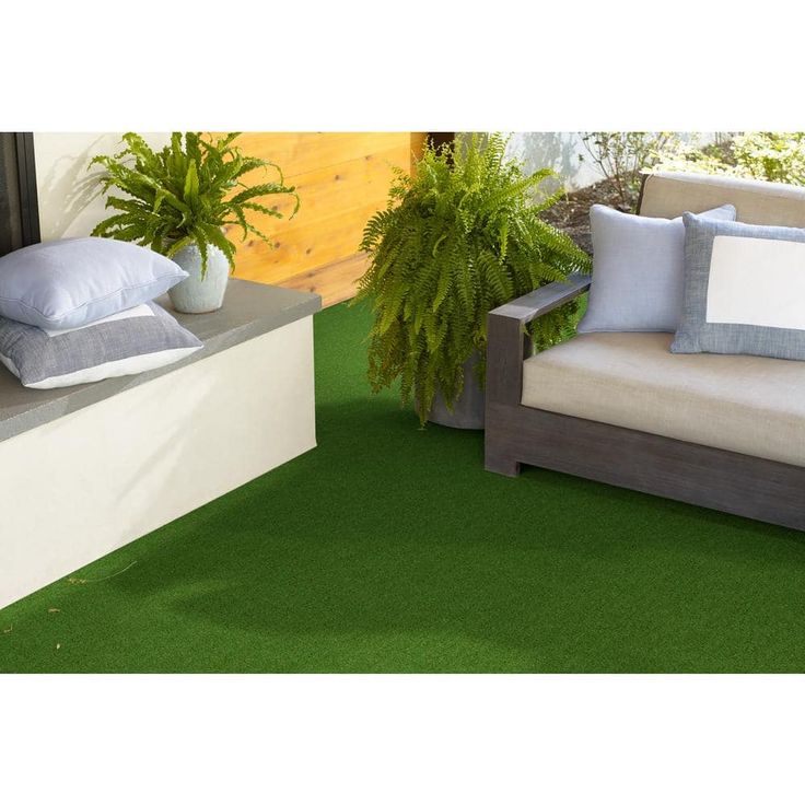TrafficMaster Toulon 12 ft. Wide x Cut to Length Indoor/Outdoor Meadow Artificial Grass