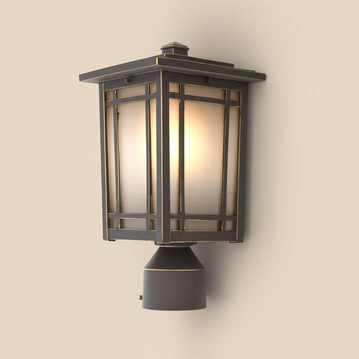 Home Decorators Collection Port Oxford 1-Light Oil-Rubbed Chestnut Outdoor Post Mount Lantern