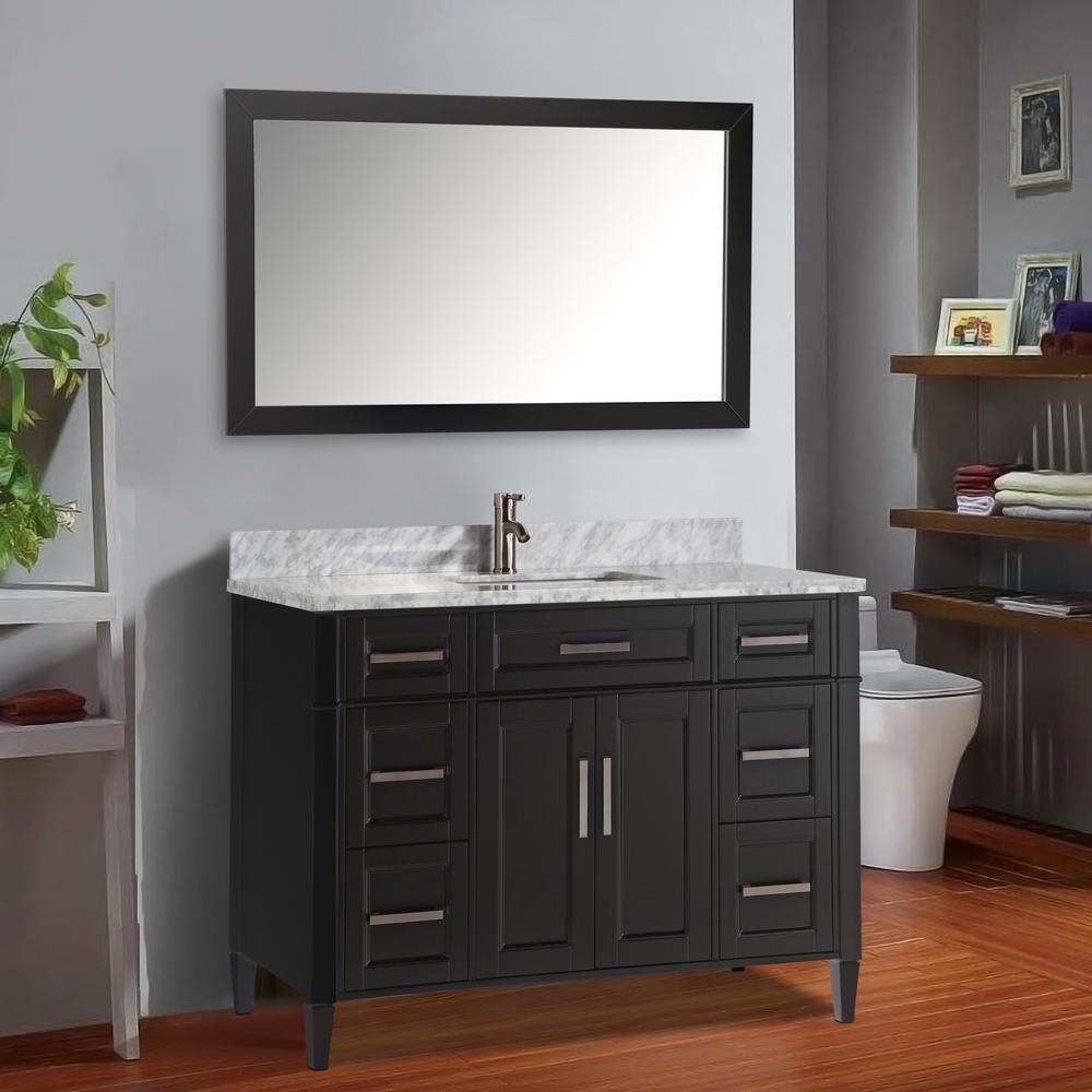 Savona 72 in. W x 22 in. D x 36 in. H Bath Vanity in Espresso with Vanity Top in White with White Basin and Mirror - Super Arbor