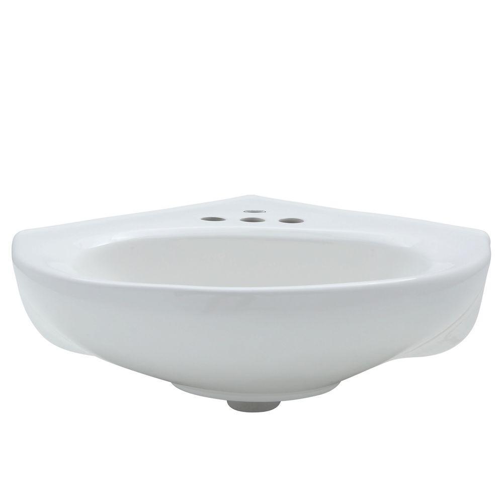 Cornice Wall-Mount Bathroom Sink in White - Super Arbor