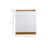 Cambridge Shaker Assembled 30x34.5x24.5 in. Plywood Base Cabinet w/ 1 Soft Close Drawer & 2 Soft Close Doors in White - Super Arbor