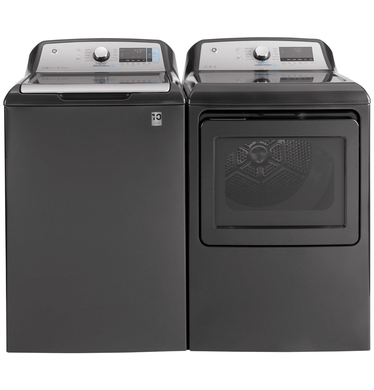 GE 5.2 cu. ft. High-Efficiency Diamond Gray Top Load Washing Machine with Smart Dispense and Sanitize with Oxi, ENERGY STAR