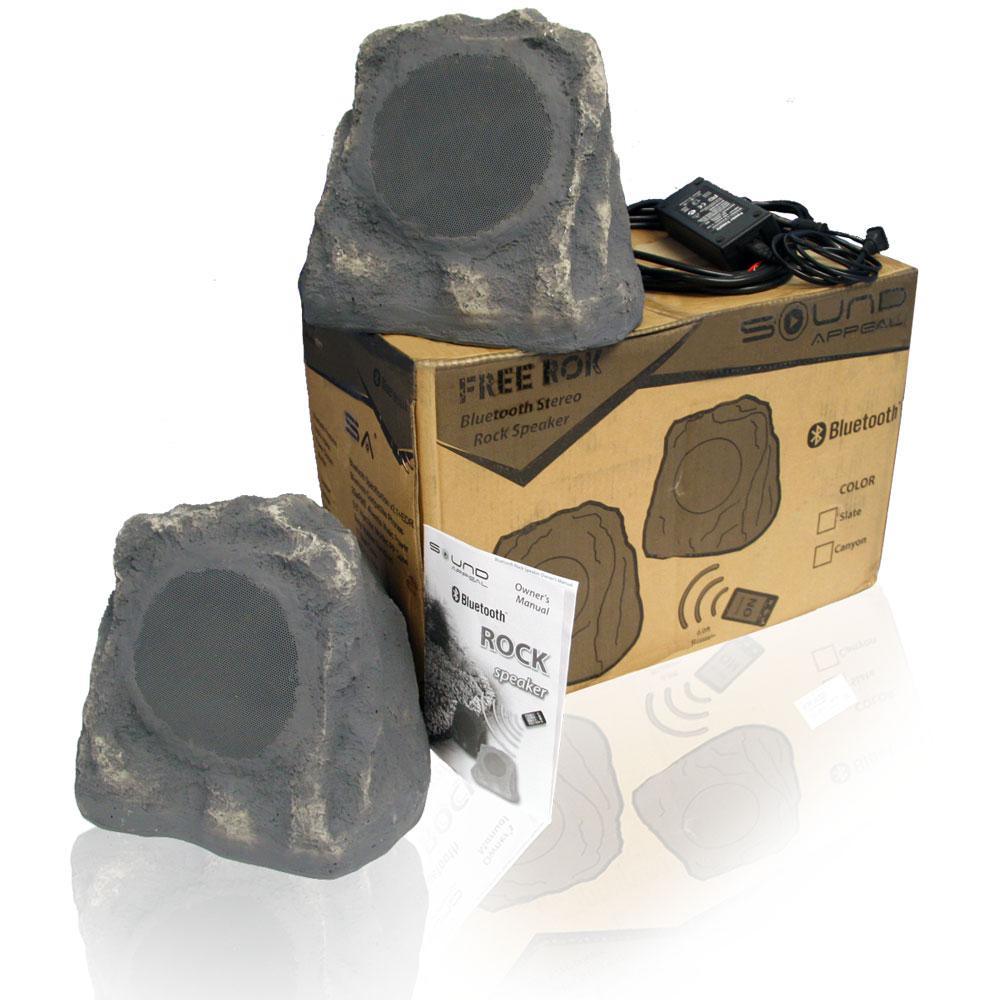 Bluetooth Outdoor Rock Speakers, Slate Grey - Super Arbor